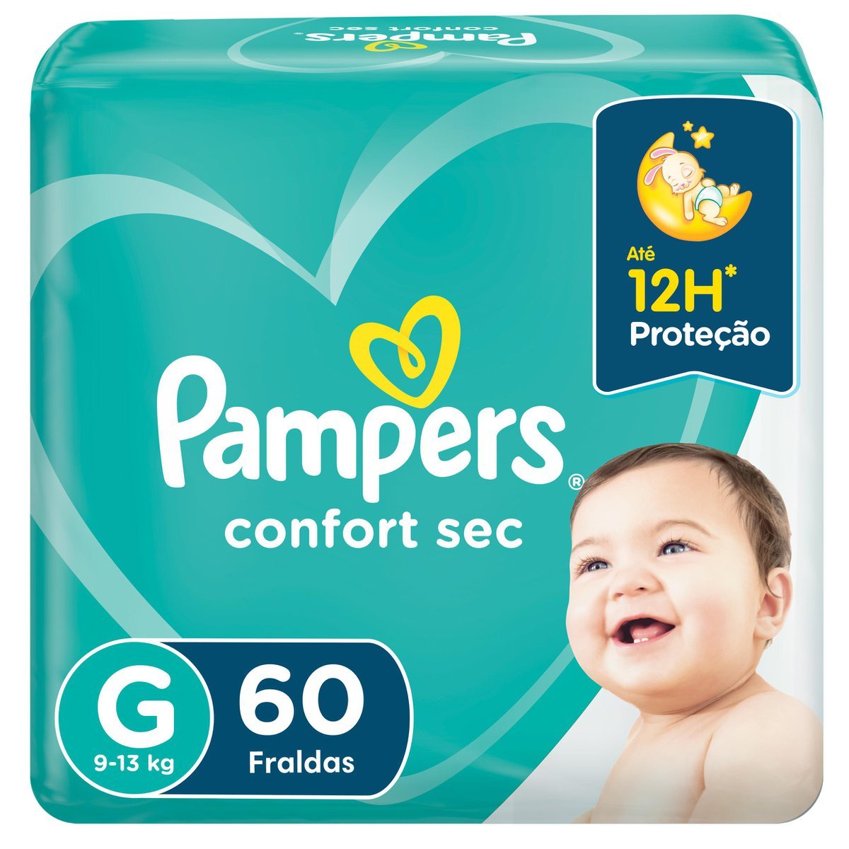 Fralda Pampers Confort Sec — Kit 3 pacotes (180 fraldas)